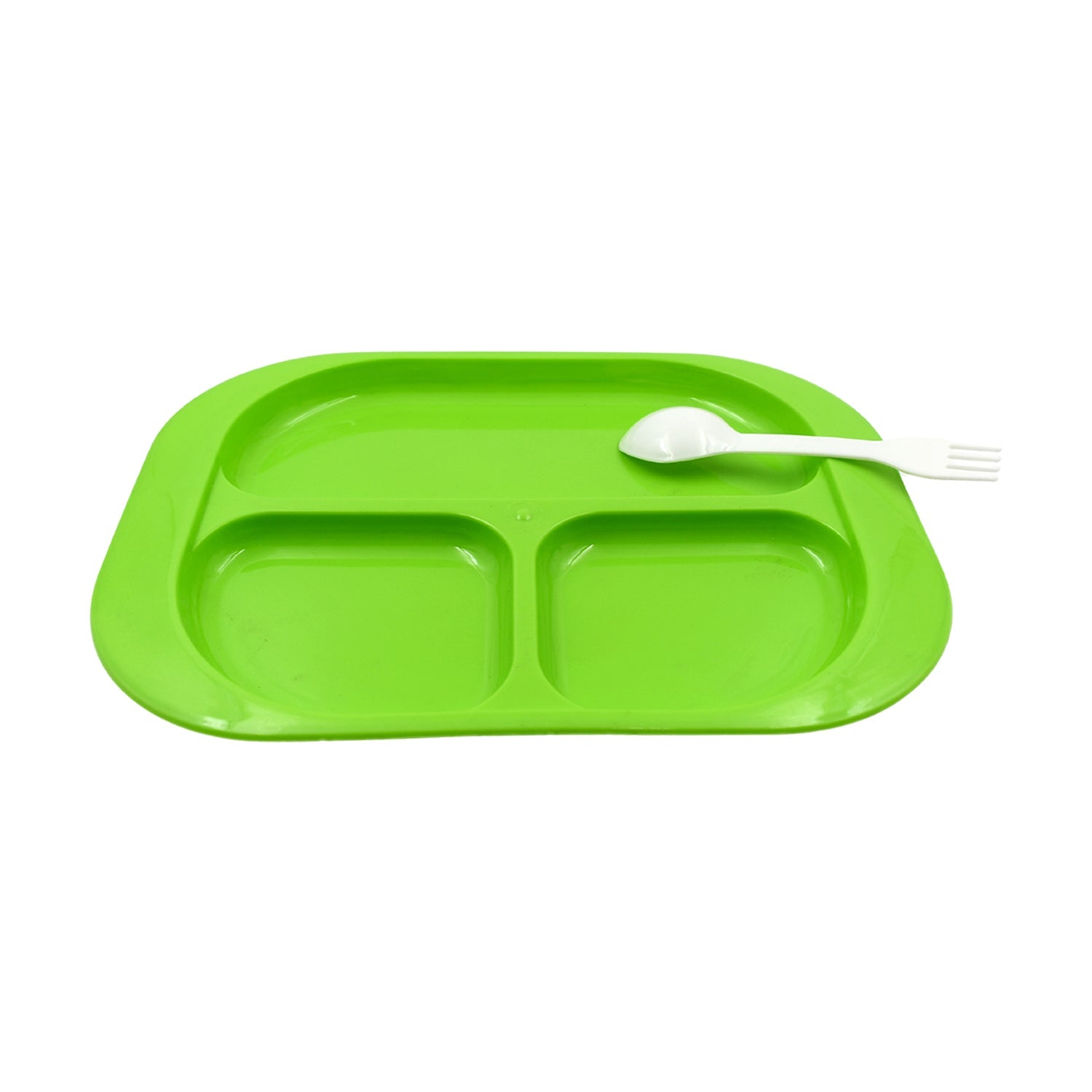 5554 Plastic Food Plates / Biodegradable 3 Compartment Square Plate With Spoon for Food Snacks / Nuts / Desserts Plates for Kids, Reusable Plates for Outdoor, Camping, BPA-free (1 Pc) 5554 Plastic Food Plates / Biodegradable 3 Compartment Square Plate With Spoon for Food Snacks / Nuts / Desserts Plates for Kids, Reusable Plates for Outdoor, Camping, BPA-free (1 Pc)